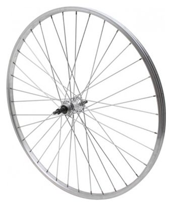 ROUE VTC-CITY 700X28-35 ARRIERE ALU MOY ALU AXE PLEIN RL 7-6V. (VENDU AVEC ECROU 10X100)