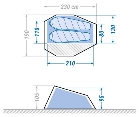 Forclaz Trek 900 Ultralight 2 Person Tent Grey Orange