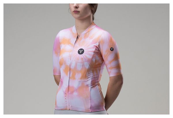 LeBram Izoard Aero Women Short Sleeves Jersey Pink Orange