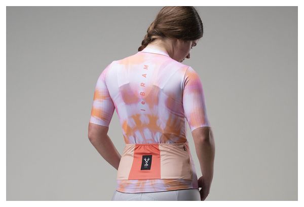 LeBram Izoard Aero Women Short Sleeves Jersey Pink Orange