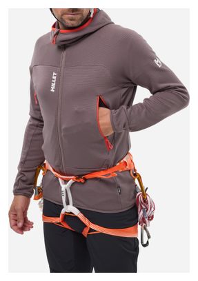 Sudadera polar Millet Fusion Grid Hoodie marrón para hombre