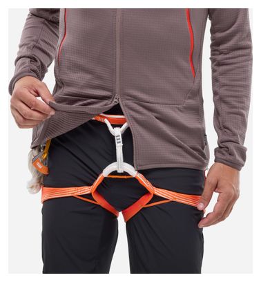Sudadera polar Millet Fusion Grid Hoodie marrón para hombre