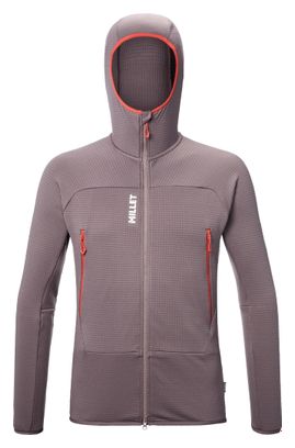 Sudadera polar Millet Fusion Grid Hoodie marrón para hombre