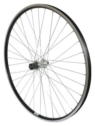 Roue Vtc 700X35 Arriere P2R Alu Noir Double Paroi Moy Alu Blocage Cassette 9-8 vitesses