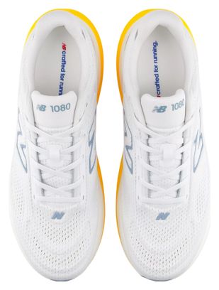 New Balance 1080 v15 Running Shoes, White/Orange, Men's