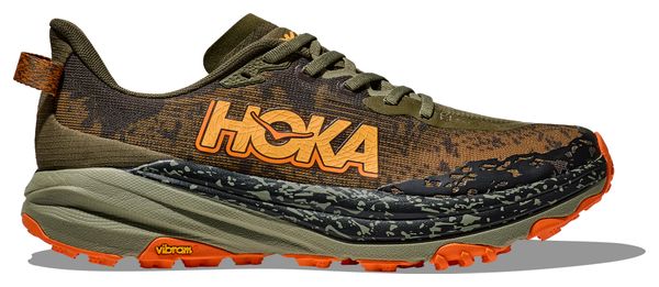 Hoka Speedgoat 6 Large 2E Khaki/Orange Men's Trail Shoes