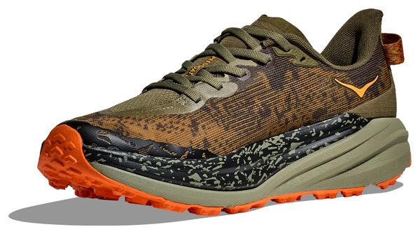 Hoka Speedgoat 6 Large 2E Khaki/Oranje Heren Trailschoenen