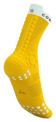 Chaussettes Compressport Pro Racing V4.0 Trail Jaune/Blanc