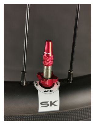 Ice Aluminum Cap Kit (x2) en moeren (x2) Airflow Red