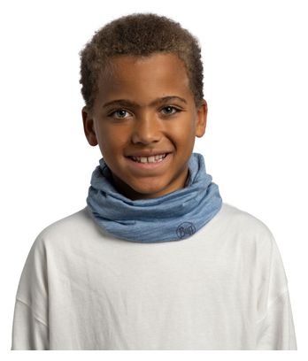 Lightweight Lake Blue Merino Neck Warmer for Kids