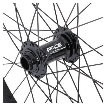 Paire de Roues Carbone Pride Wave Mat Blanc Matrix 20/15mm Noir