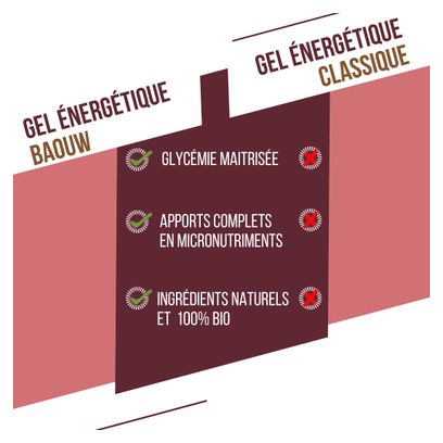 Gel Energético Natural Baouw Frutos Rojos / Hibisco 85 gramos