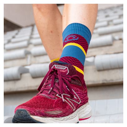 Chaussettes BV Sport Light Run Ibiza Bordeaux/Jaune 