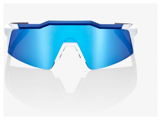 100% Speedcraft SL Sonnenbrille Mattweiß / Hiper Blue Mirror + Clear Lens
