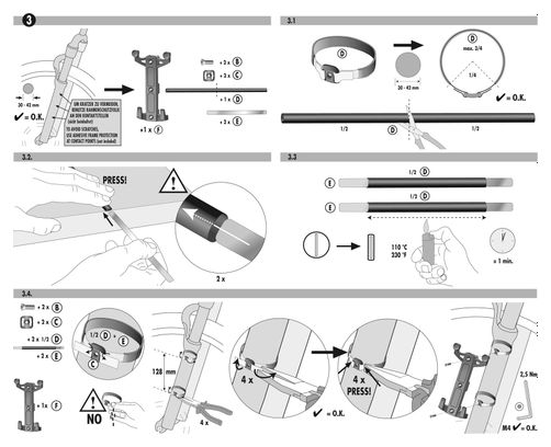Correas metálicas Ortlieb Fork-Pack para juego de montaje QLS