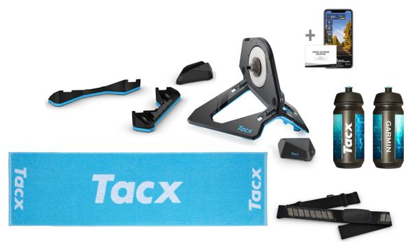 Hometrainer Tacx NEO 2T Smart + Tacx® NEO Motion Plates + Ceinture Cardiaque Garmin + ServietteTacx + Bidons + Abonnements Premium Tacx® 6 Mois