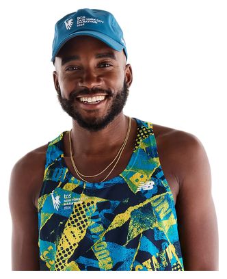 New Balance NYC Marathon RC Essential Men's Tank Top - Blue/Yellow