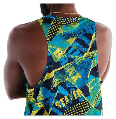 New Balance NYC Marathon RC Essential Men's Tank Top - Blue/Yellow