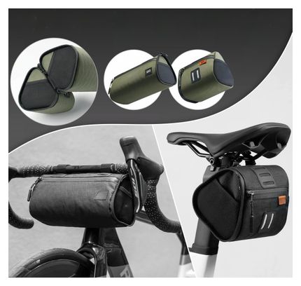 Sacoche de guidon et selle vélo ave bandoulière ROCKBROS verte