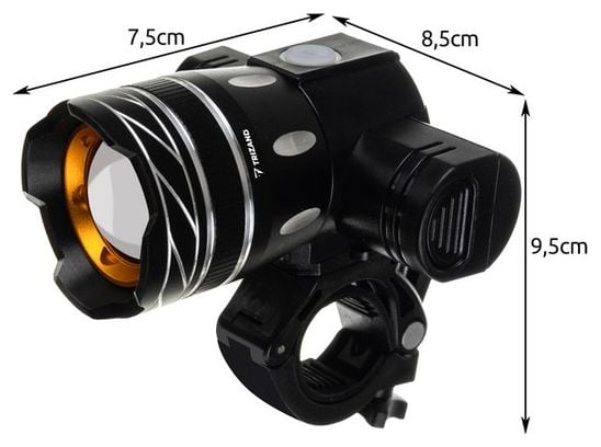 Kit lumière vélo CREE LED Lumière avant et arrière - Noir