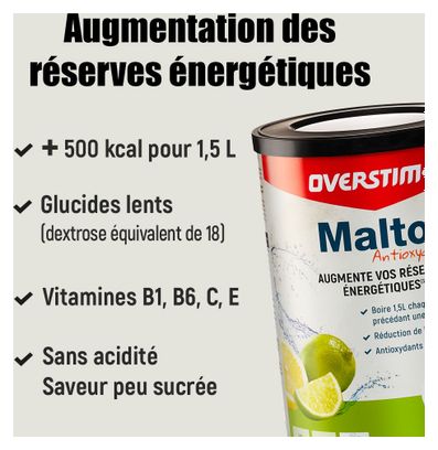 Boisson maltodextrine Overstims Malto Antioxydant Citron/Citron vert - 450g