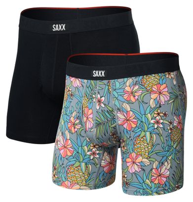 Saxx Vibe Xtra Soft Comfort Brief Fly Men's Boxer Briefs Multicolor/Black (2-Pack)