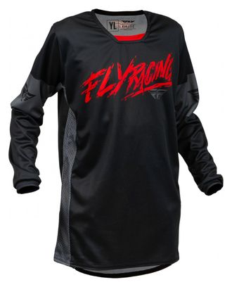 Maillot de manga larga Fly Kinetic Khaos Negro / Rojo / Gris Niño