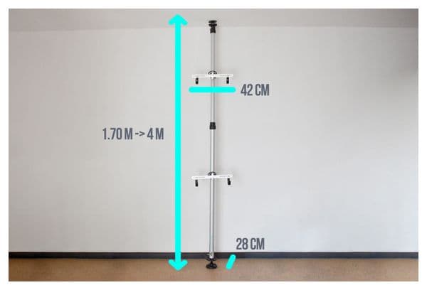 Support de rangement télescopique 2 vélos