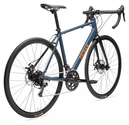 Vélo de Route TRIBAN Cyclotourisme RC 120 Disc Shimano 8V Marine/Orange