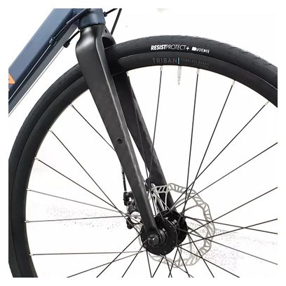 Vélo de Route TRIBAN Cyclotourisme RC 120 Disc Shimano 8V Marine/Orange