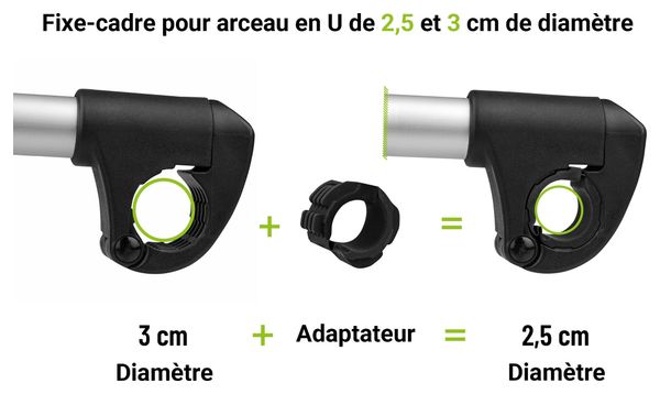 Eufab -  Fixe-cadre À Strap Inclinable Amovible Ø 25 + 30 Mm Et Antivol 27 Cm - Porte-vélos Eufab