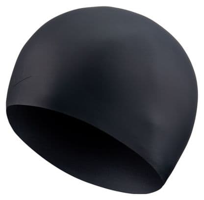 Gorra de natación negra de silicona de pelo largo de Nike Swim