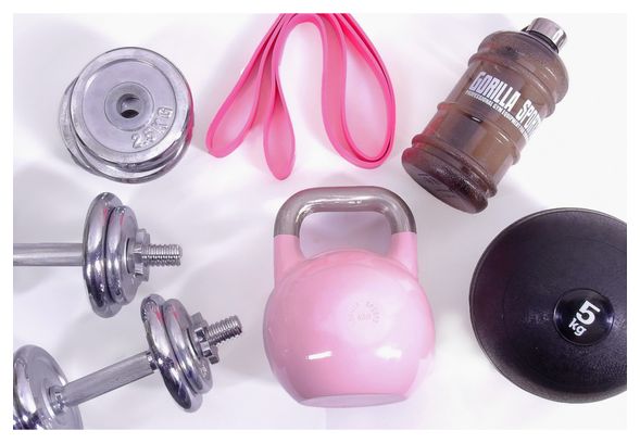 Girl Power Pack 5 accessoires - haltères - kettlebell - bande de résistance - slam ball