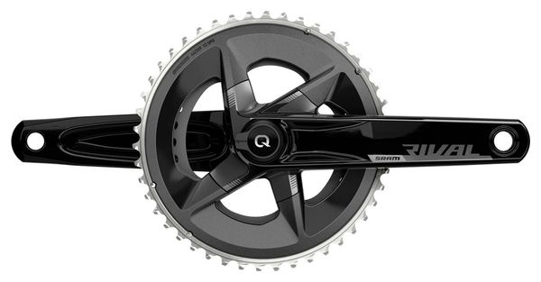 Sram Rival AXS DUB 46-33 Zähne 2x12V Quarq Power Meter Kurbelgarnitur (ohne Box) Schwarz