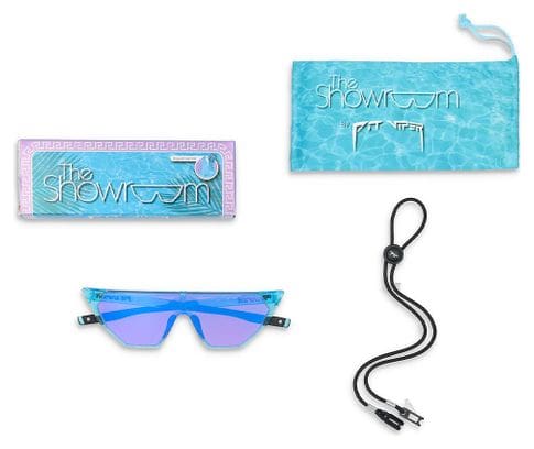Ein Paar Pit Viper The Aquamarine Showroom Brillen Blau/Pink