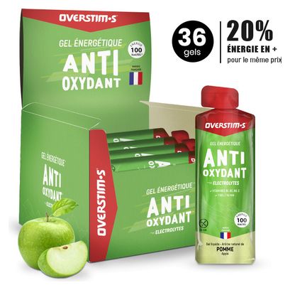 Overstims Gel Energético Antioxidante Manzana Verde Envase de 36 x 34 g