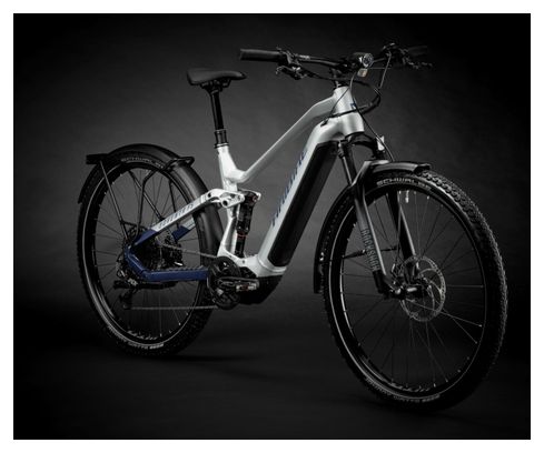 Haibike Adventr FS 9 Elektrische Volledig Geveerde MTB Sram NX/SX Eagle 12S 720 Wh 29'' Zilver Donkerblauw 2023