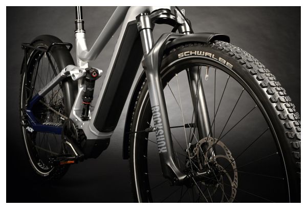 VTT Électrique Tout-Suspendu Haibike Adventr FS 9 Sram NX/SX Eagle 12V 720 Wh 29'' Argent Bleu