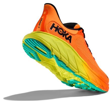 HOKA ARAHI7 水色/黄色/赤　27cm Hoka Arahi 7 Running Shoes Orange/Yellow Men's | Alltricks.com