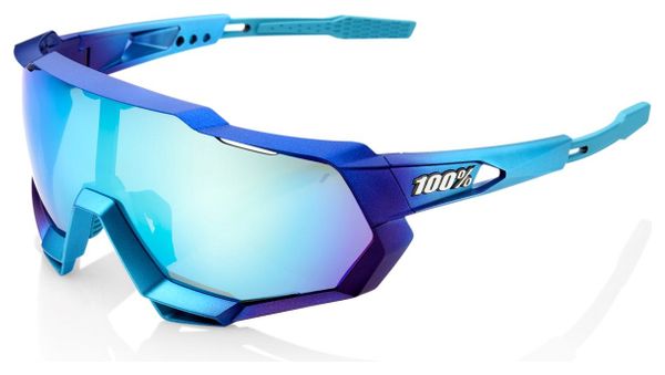 100% Speedtrap Sunglasses Matte Metallic Into the Fade / Blue Topaz