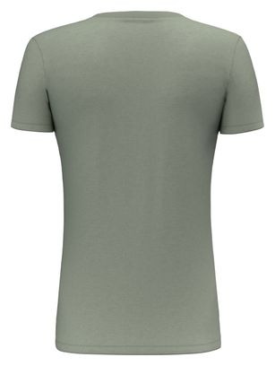 Damen Kurzarm T-Shirt Salewa Solidlogo Grün