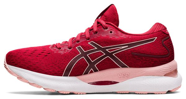 Chaussures Running Asics Gel Nimbus 24 Rouge Rose Femme