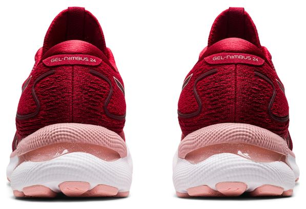 Asics Gel Nimbus 24 Running Shoes Red Pink Women's