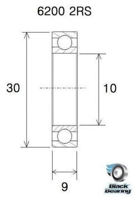 Roulement B3 - BLACKBEARING - 6200-2rs