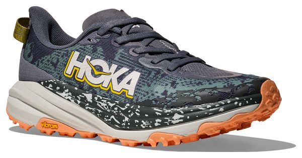 Chaussures Trail Hoka Speedgoat 6 Gris/Vert/Orange Femme