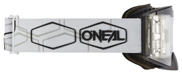 Masque O'Neal B-30 Roll Off Hexx V.22 Blanc/Noir - Clear