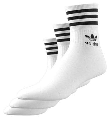 Mid cut solid crew sock 3 pack  White/black