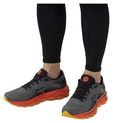Zapatillas de Running para Hombre Mizuno Wave Sky 7 Gris Naranja