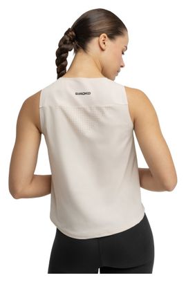 Débardeur trail running femme Randonnée Volt Stone Beige