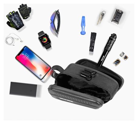 Waterproof 1.2L black mountain bike saddle bag WILD MAN